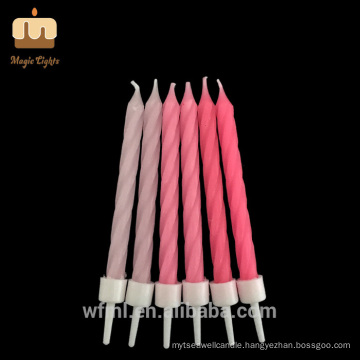 Exceptional Quality Party Occasion PINK Ombre Spiral Birthday Candles Bulk
